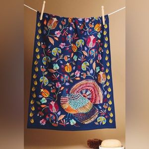 Anthropologie Turkey Thanksgiving Dish Towel NWOT